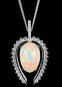 Pendentif Flamme Opale