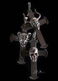 Pendentifs Croix Tête de Mort